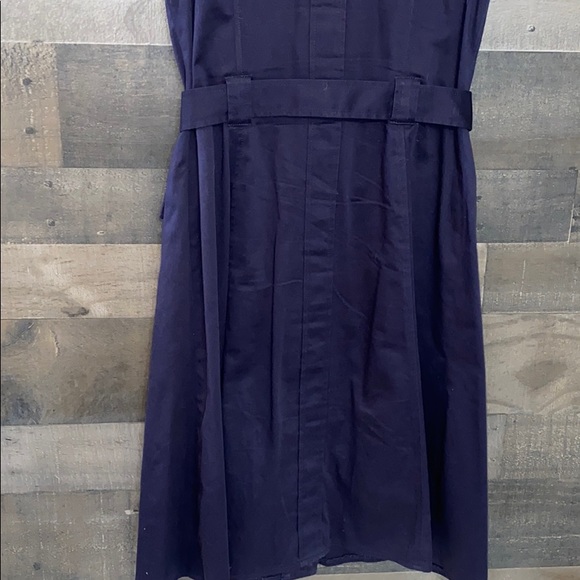 Classy Navy Blue Calvin Klein Sleeveless Button Down Dress - Picture 6 of 9